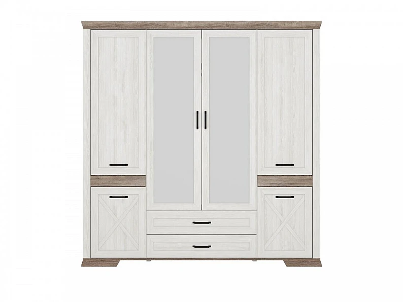 Шкаф SZF6D2S Марсель ясень снежный — фото