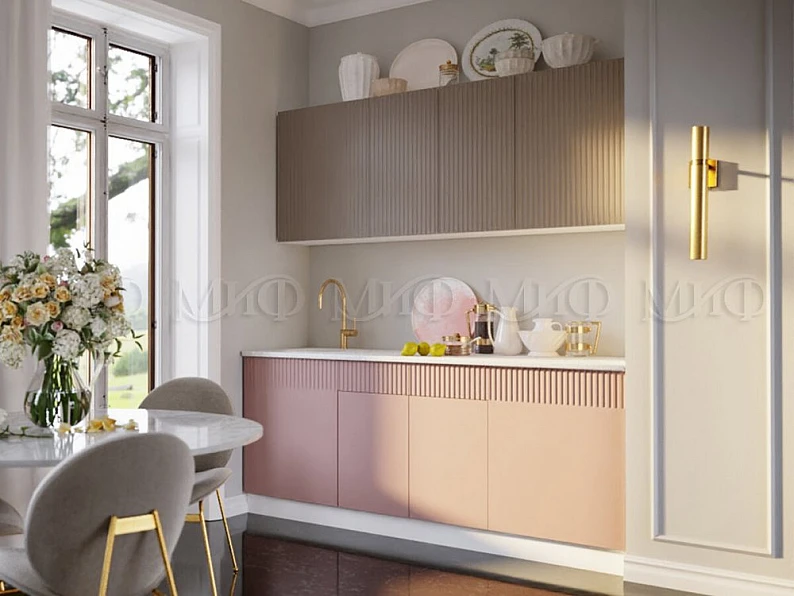 Кухня Оливия 2000 Шарли Мокко/Шарли Pink — фото