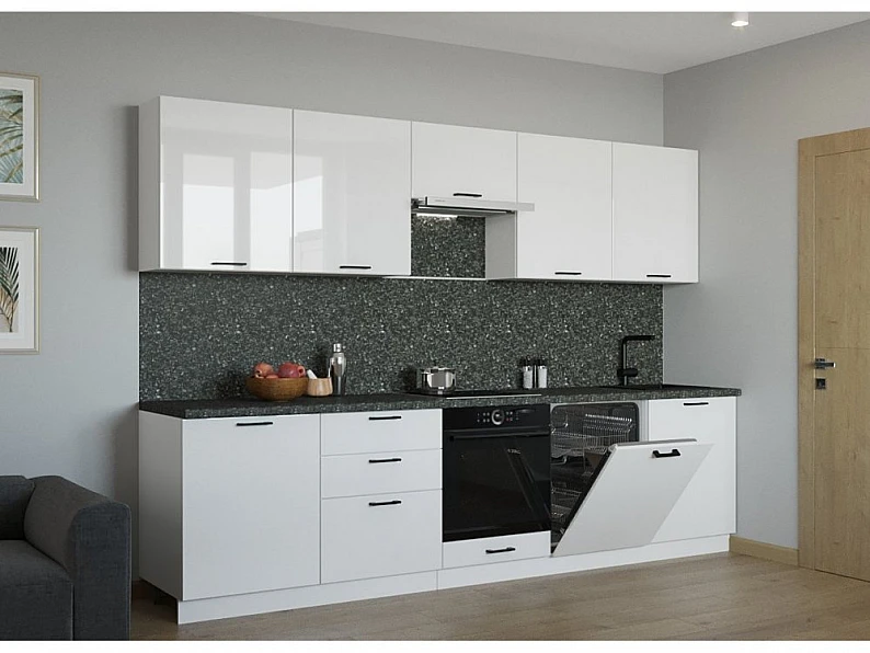 Кухонный гарнитур арт 18 Белый глянец 3000 мм — фото