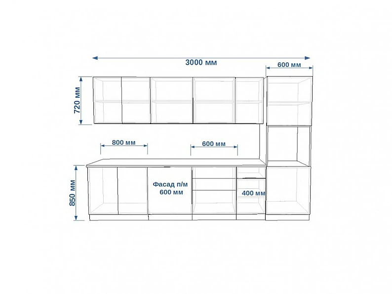 Кухонный гарнитур арт 11 Лайн Тальк 3000 мм — фото 3