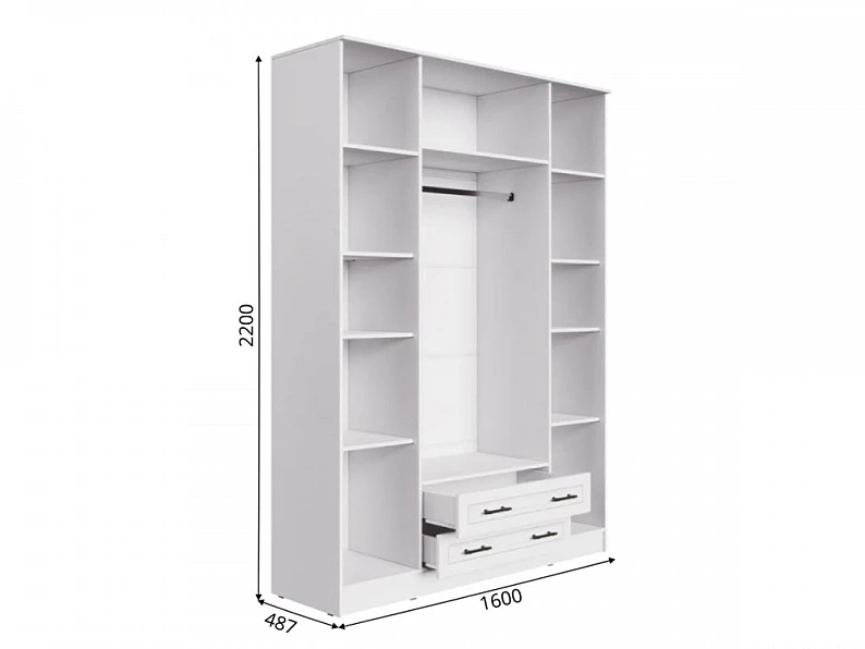 Шкаф Ривьера 1600 МДФ с зеркалом — фото 2