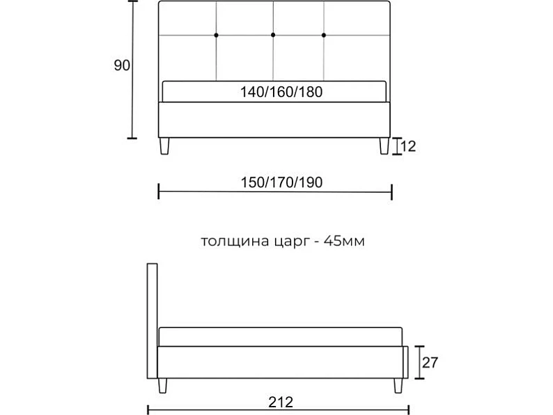 Кровать Джулия-2 1800 с ортопедическим основанием — фото 2